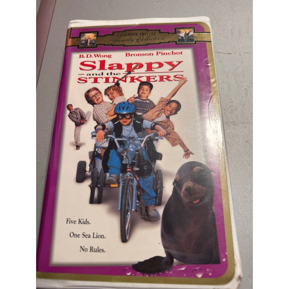 Columbia TriStar Slappy and the Stinkers VHS NTSC Purple Good 1997 Family Comedy
